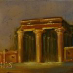 Evening at Kom Ombo 7x5 inches Oil on Panel © Margret E. Short,  OPA, AWAM