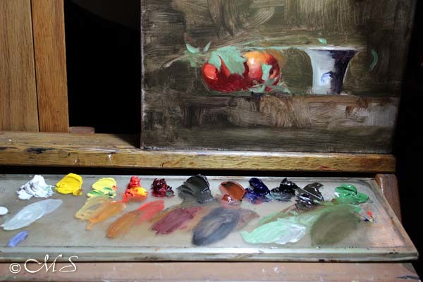 Oil painting palette by Margret Short