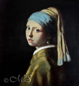 Painting by Marget Short of Vermeer's Girl with the Pearl Earring