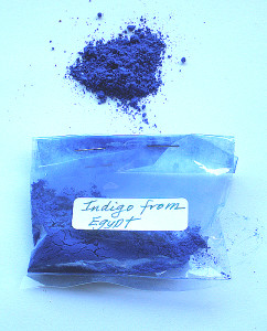 photograph of indigo paint pigment from egypt