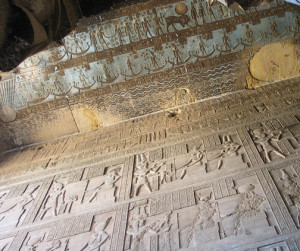 photograph of Egyptian carvings on walls