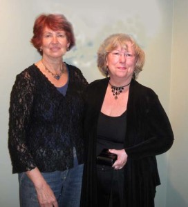 Margret short and guest at art gallery