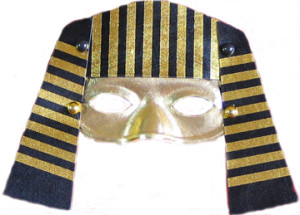 Egyptian mask with gold and black