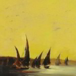 Felucca Study No. 3 7x5 inches Oil on Gold Leaf © Margret E. Short,  OPA, AWAM