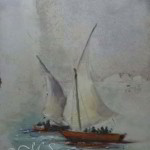 Felucca Study No. 5 7x5 inches Oil on Silver Leaf © Margret E. Short,  OPA, AWAM
