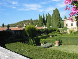 Gardens and outbuildings of La Foce' at the rear of the main villa