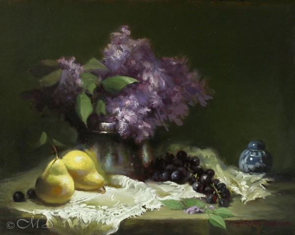Classical Still life, Oil Painting, Chiaroscuro, Old Master Technique, oil painting tips, painting lace, Tyrian purple, historic pigments