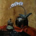Orchids for the Temple 7x5 inches Oil on Panel © Margret E. Short,  OPA, AWAM