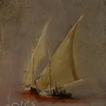 Study of Feluccas 7x5 inches Oil on Silver Leaf © Margret E. Short,  OPA, AWAM