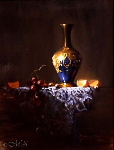 Venetian Glass and Tangerines 20x16 Copyright Margret E. Short