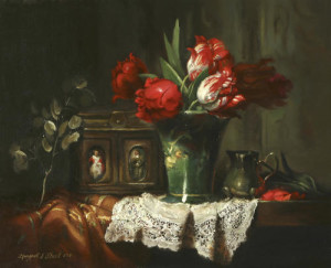 oil painting in traditional still life style