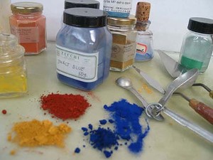 Natural pigments purchased by Zecchi's in Italy